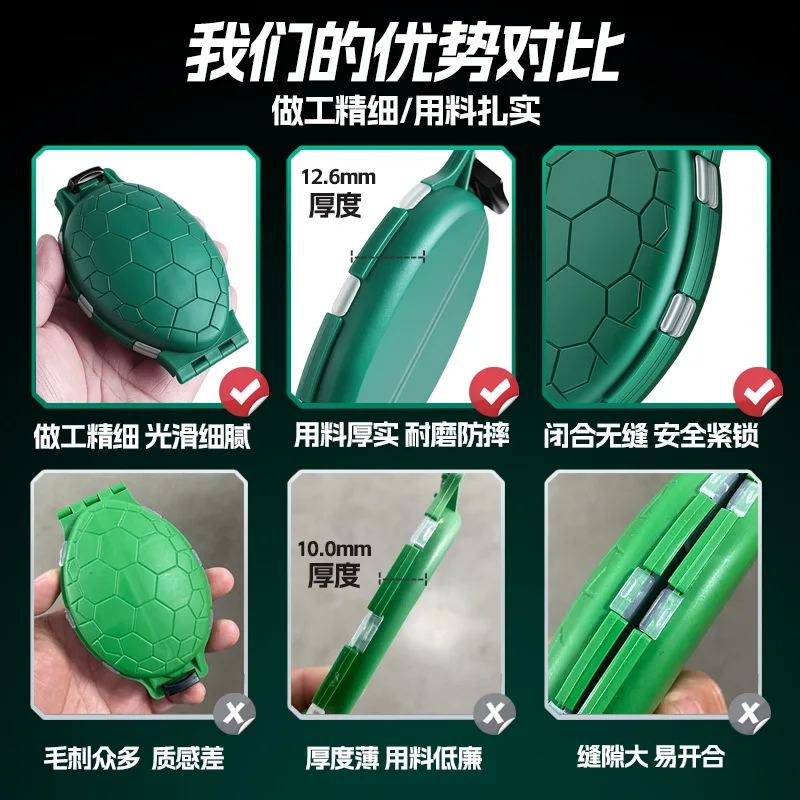 Caja de aparejos pesca tortuga, compartimentos para señuelos y anzuelos - imagen 4