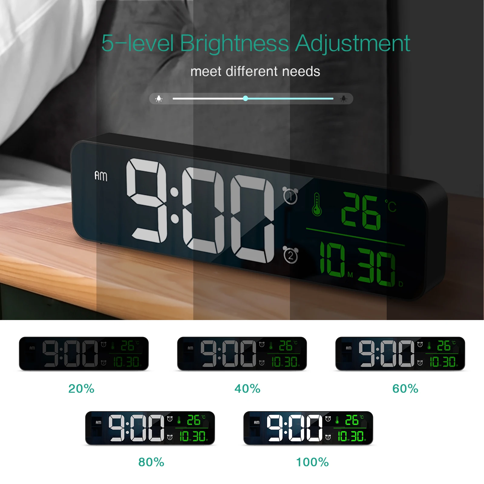 Doble alarma con 40 melodías seleccionables