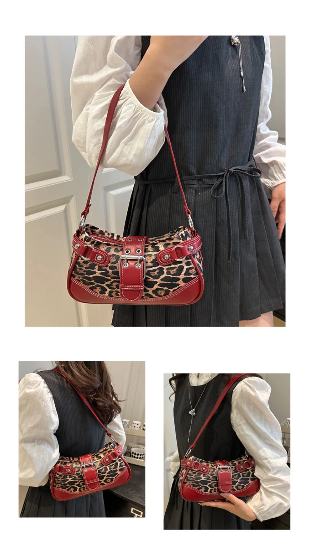 Bolso con estampado de leopardo