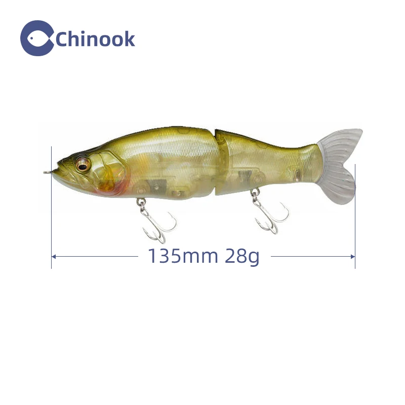 Chinook Wobler pencil articulado ABS para lucio, black bass y perca - imagen 2