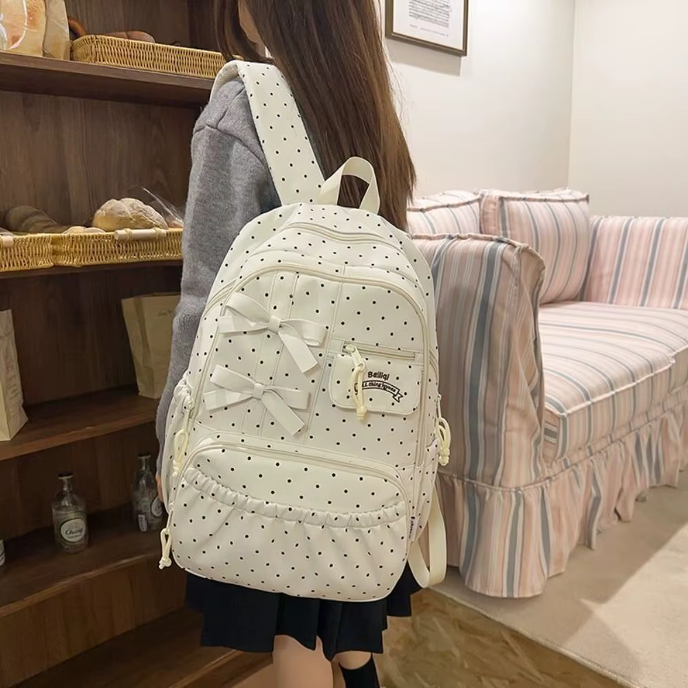 Mochila Escolar Anti-robo para Niñas con Lazo y Múltiples Compartimentos - imagen 4