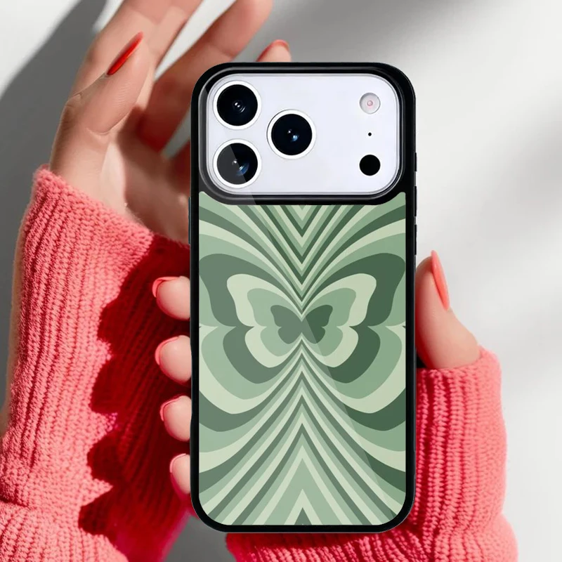 Funda Krajews diseño corazón café verde salvia