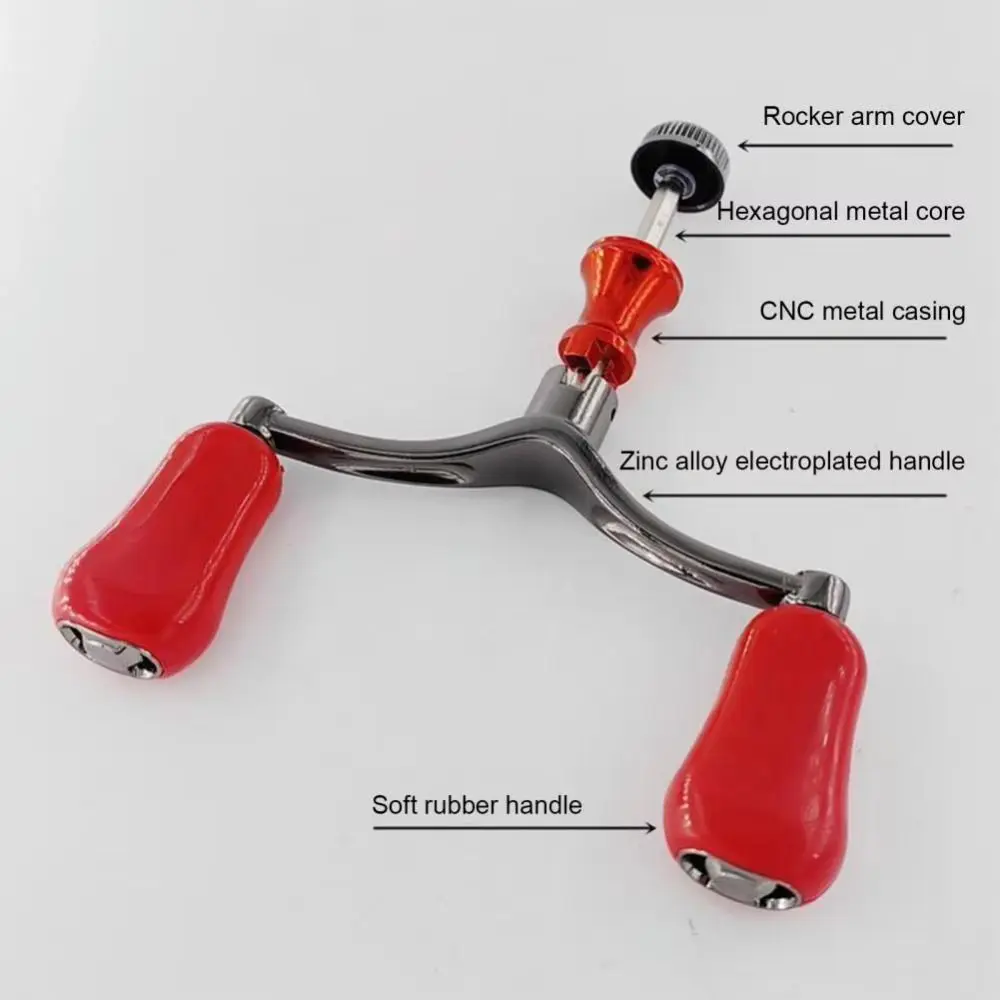 Manivela de pesca de doble carrete con diseño ergonómico