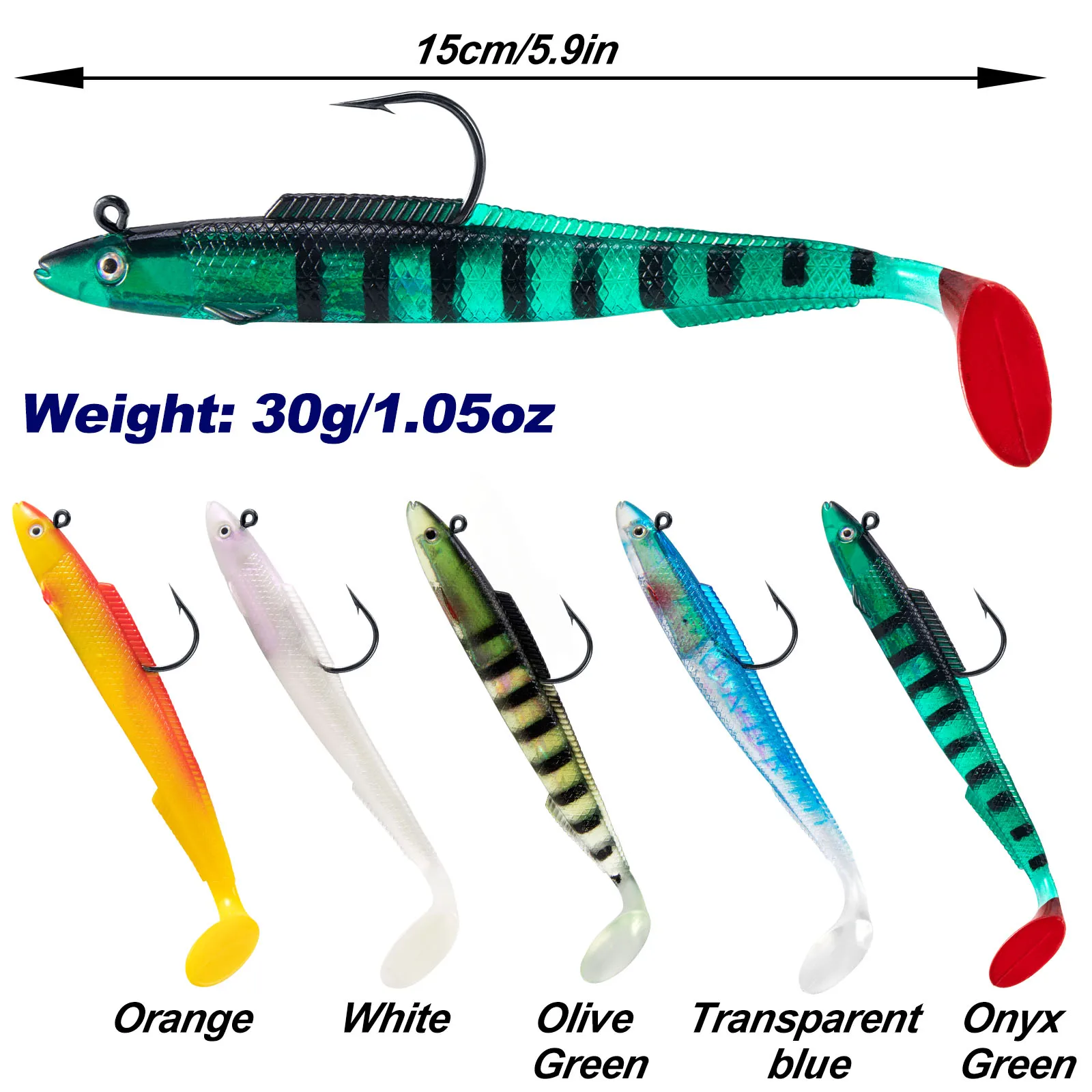 Swimbait Sandeel Paddle Tail – Jig Head para lubina y lucio - imagen 4