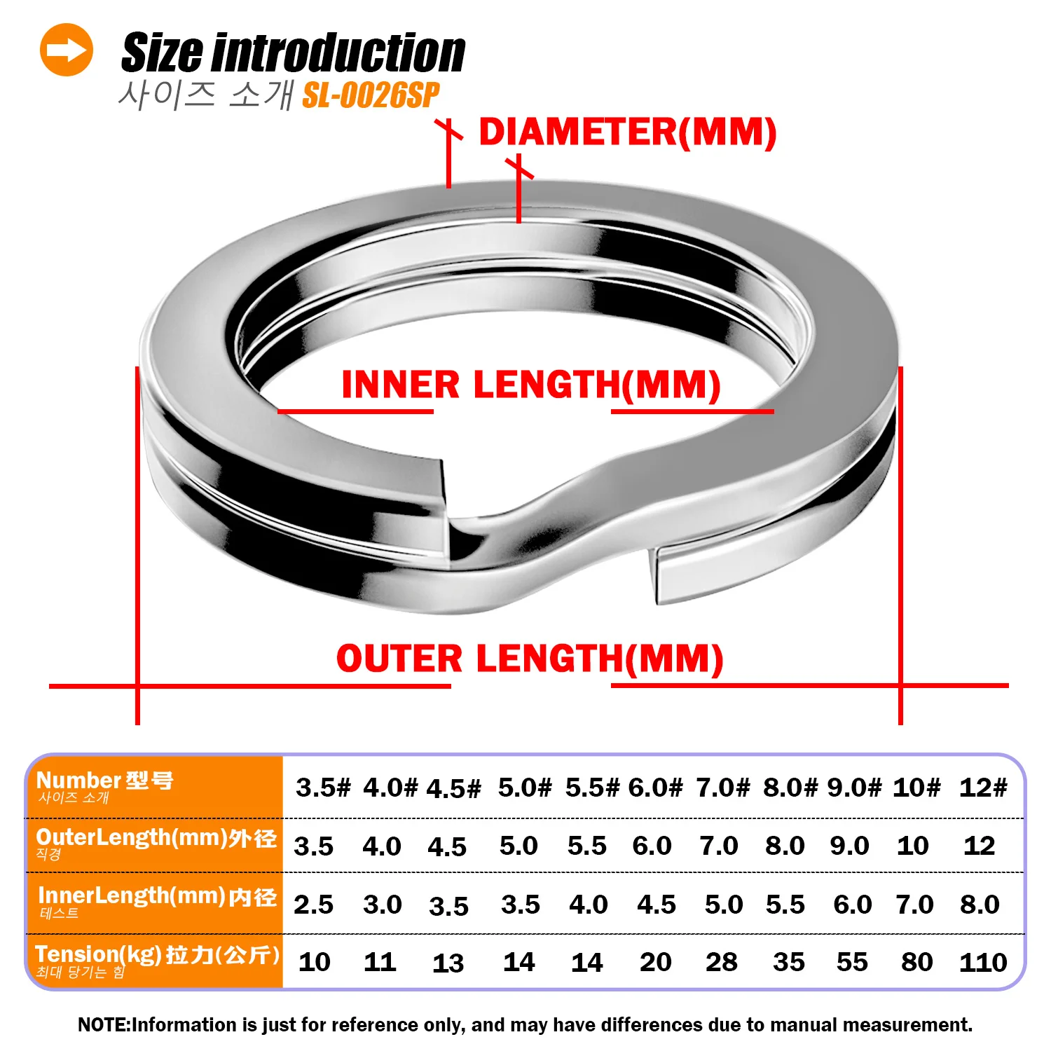 Anillo Dividido Acero Inoxidable – Split Ring pesca 3,5-12mm - imagen 4