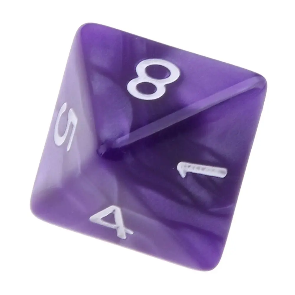 Dados poliédricos multifacéticos DND D8 acrílicos de colores - imagen 4