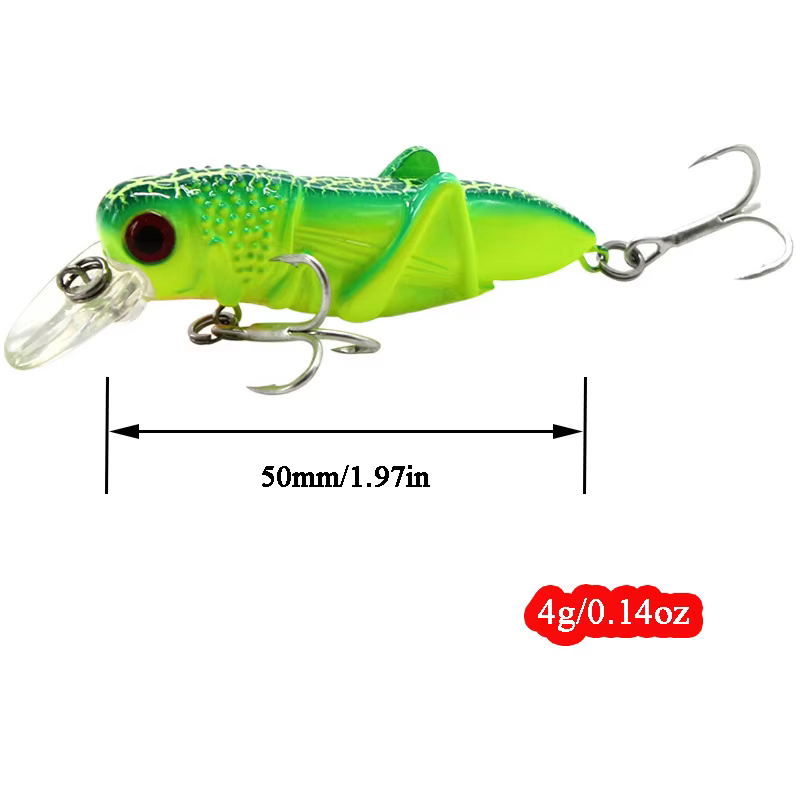Minnow Grasshopper Señuelo Biónico para Perca con Efecto Langosta