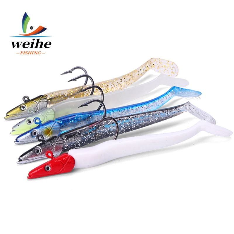 WEIHE señuelo blando con anzuelo simple y cabeza de plomo
