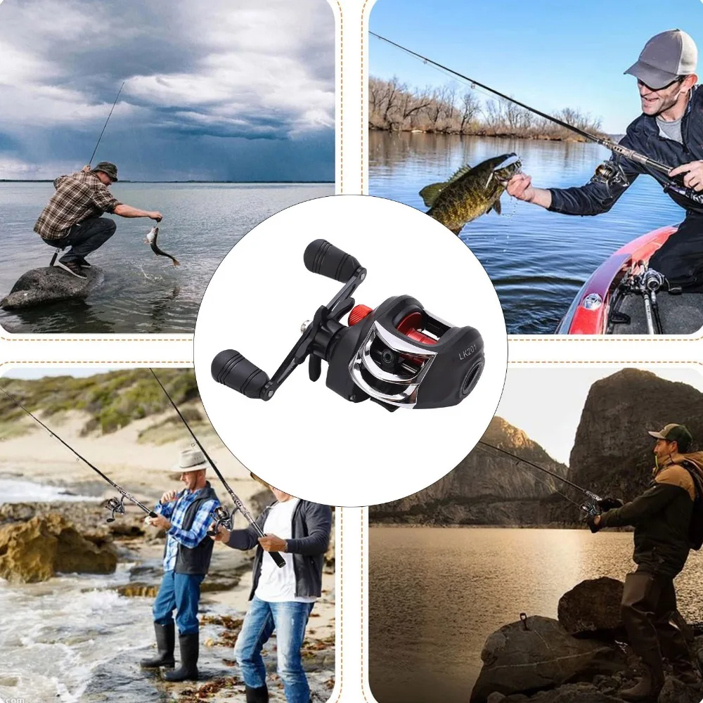 Carrete Baitcasting perfil bajo para diestros – bobina plástica