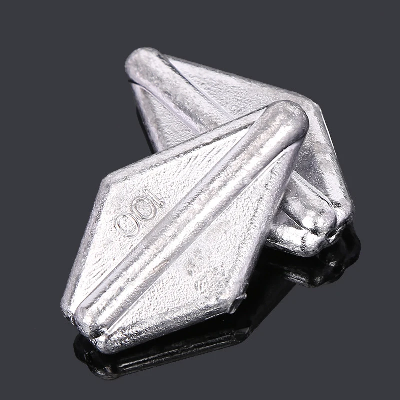 Fondo blanco con plomos ordenados por peso creciente