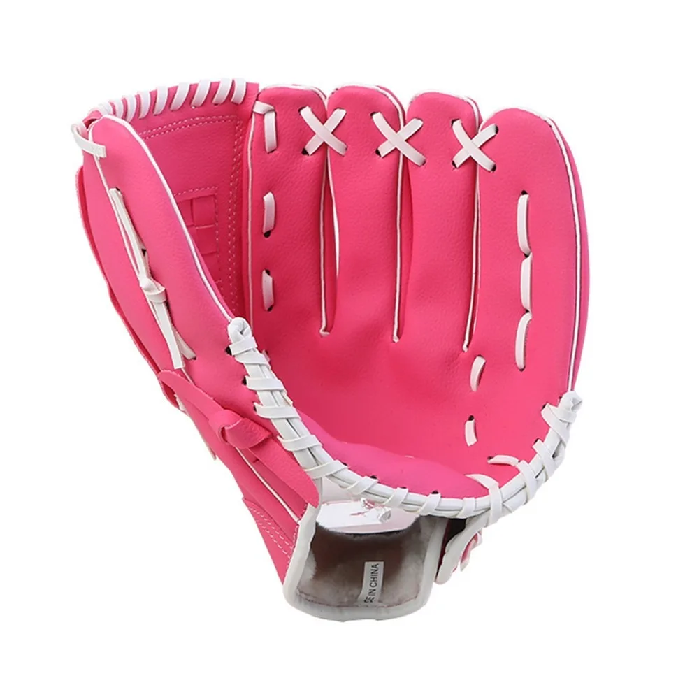 Guante de béisbol de cuero sintético azul para práctica