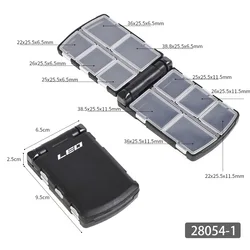 Caja de Pesca Doble Cara con Compartimentos para Anzuelos y Señuelos