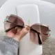 Gafas de sol sin montura con protección UV y pedrería para mujer