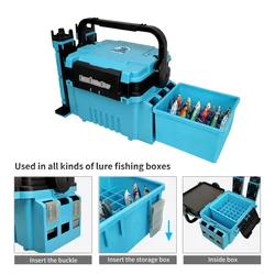 Caja de pesca organizadora con compartimentos luminosos
