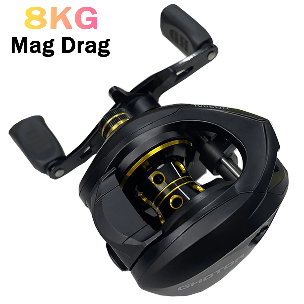 Carrete baitcasting de pesca de carpa para agua dulce, arrastre - imagen 3