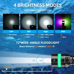 Linterna subacuática Sofirn SD08 recargable RGB con indicador