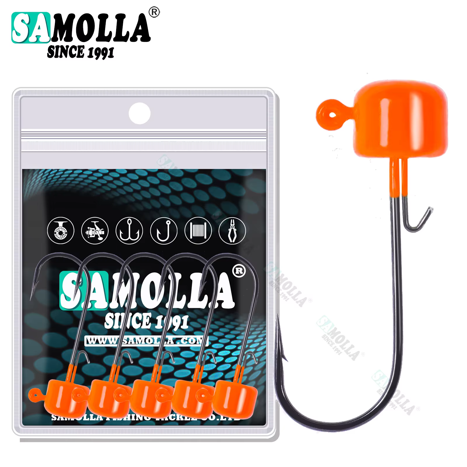 Anzuelo Ned Rig Jig Head BKK Tumbler – Para vinilo de bass y trucha