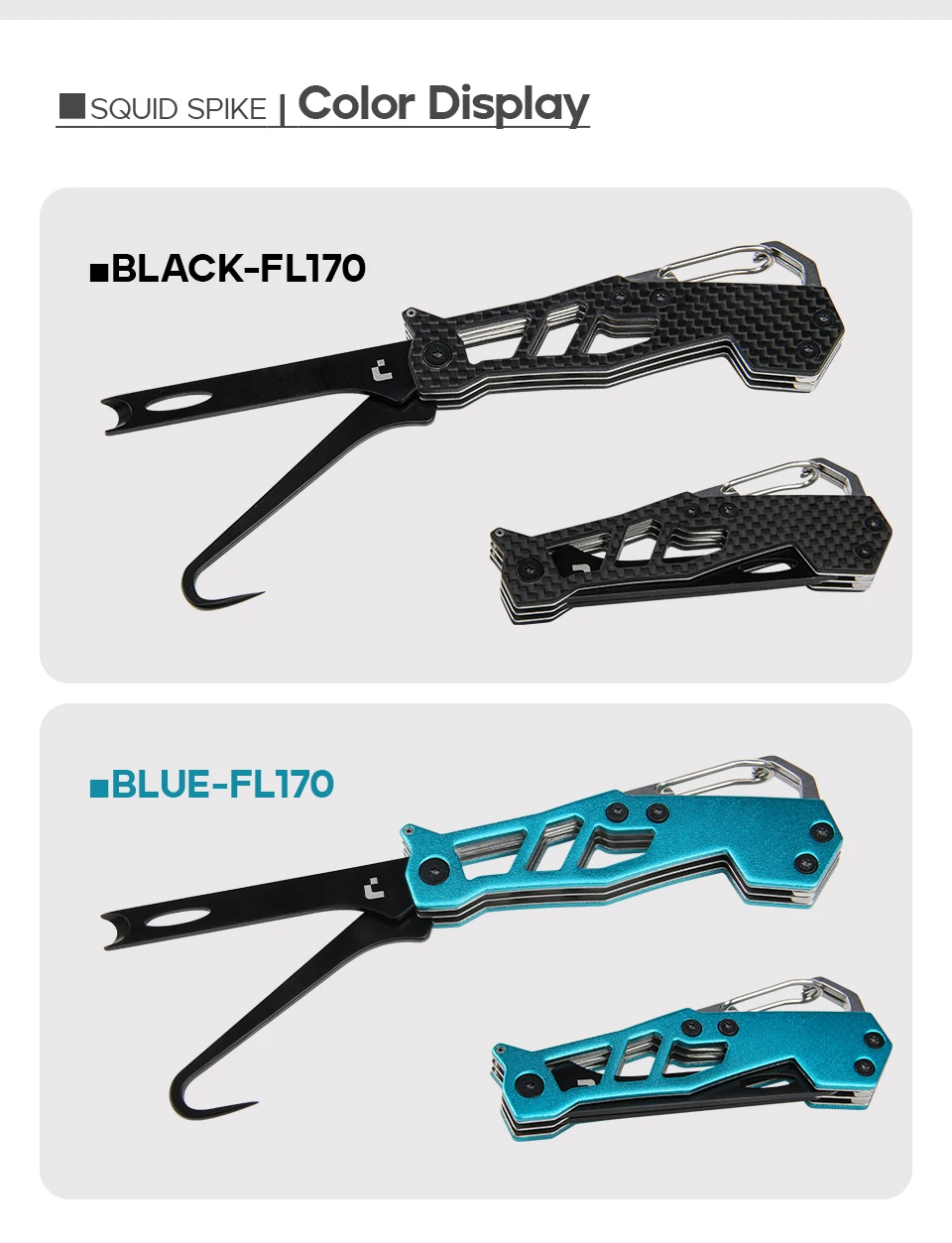 Vista lateral del cuchillo con cuerda de acero inoxidable