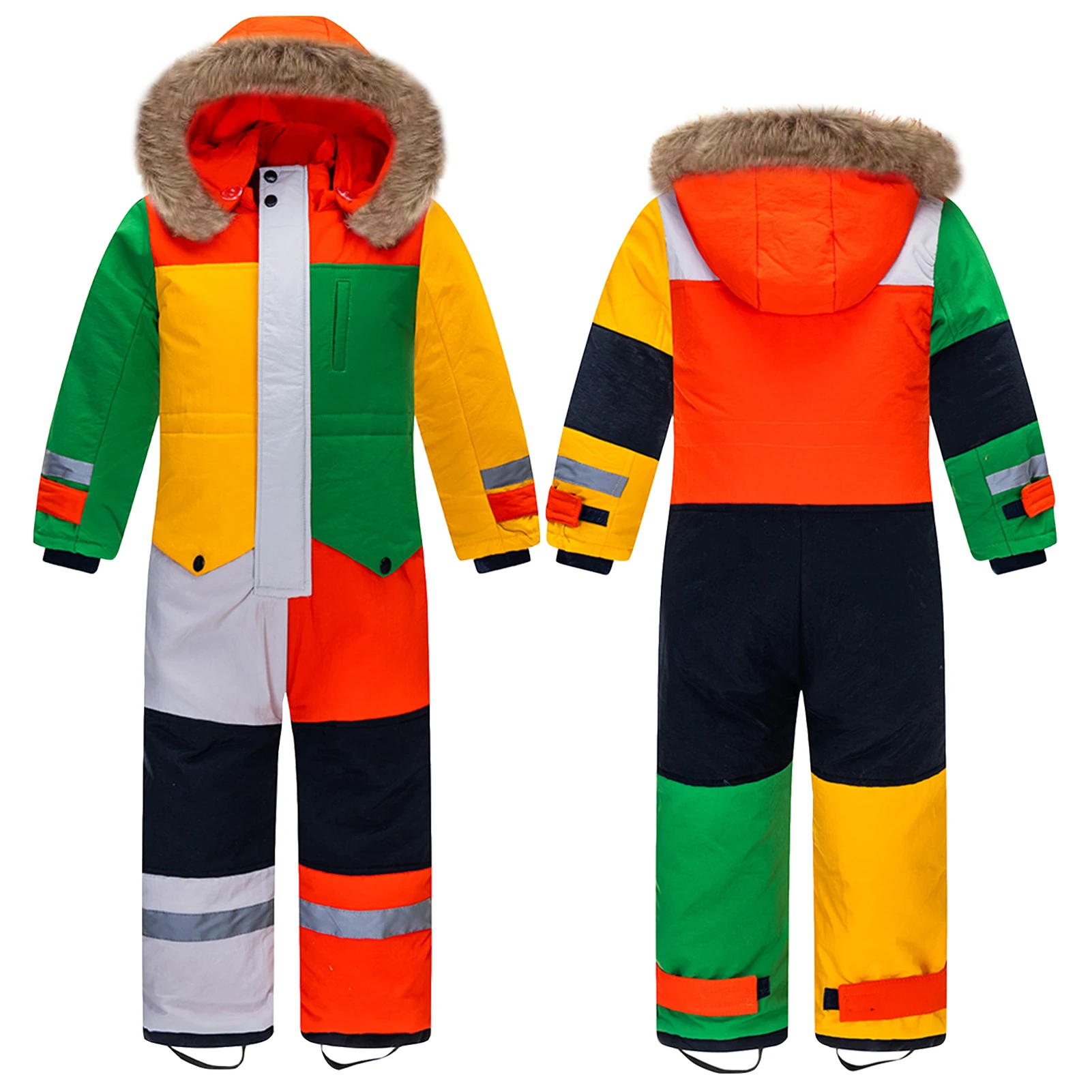 Traje de nieve infantil impermeable con capucha y cuello forrado - imagen 2