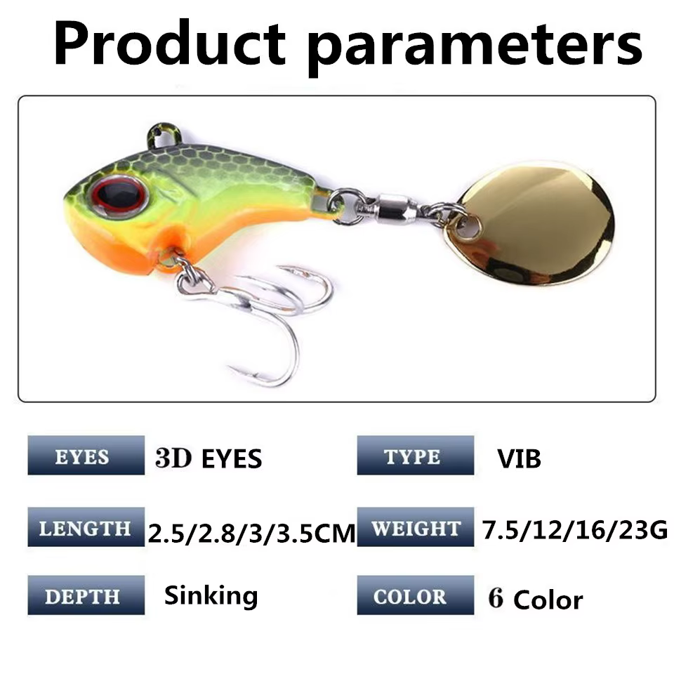 Señuelo Metal VIB giratorio 9-22g – Cuchara y Pin para pesca - imagen 3