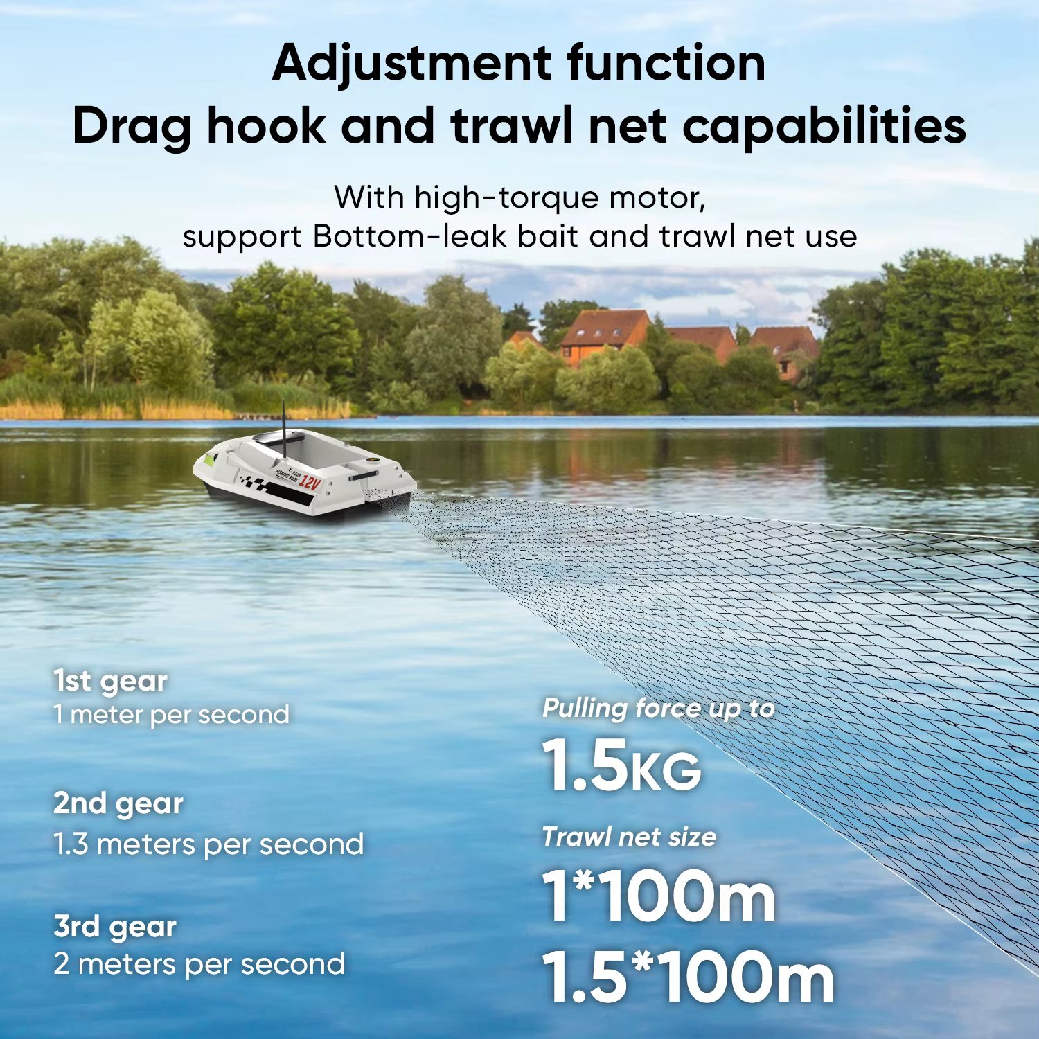 Barco cebador GPS Lokeevan D50B – Retorno automático 500m - imagen 2