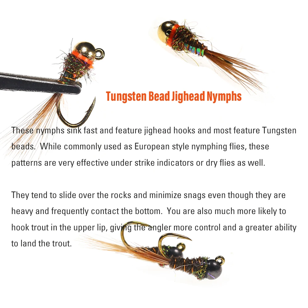 Ninfa artificial Beadhead WIFREO – Jig Head para trucha arco iris - imagen 5