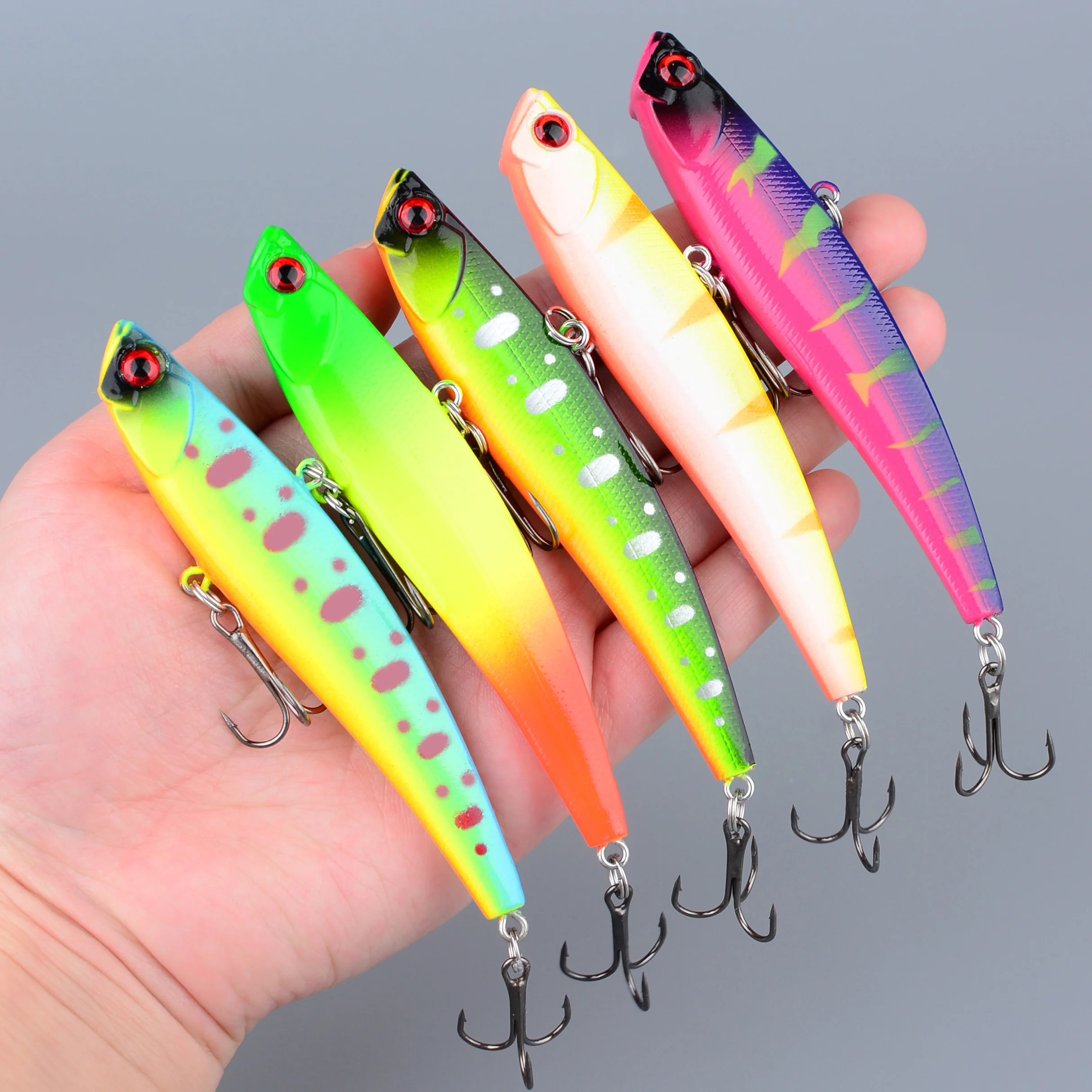 Wobbler Minnow tipo Crankbait con ojos 3D para lucio y perca - imagen 2