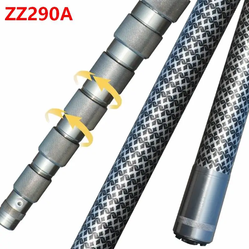 Caña extensible de fibra carbono para pesca red con bloqueo