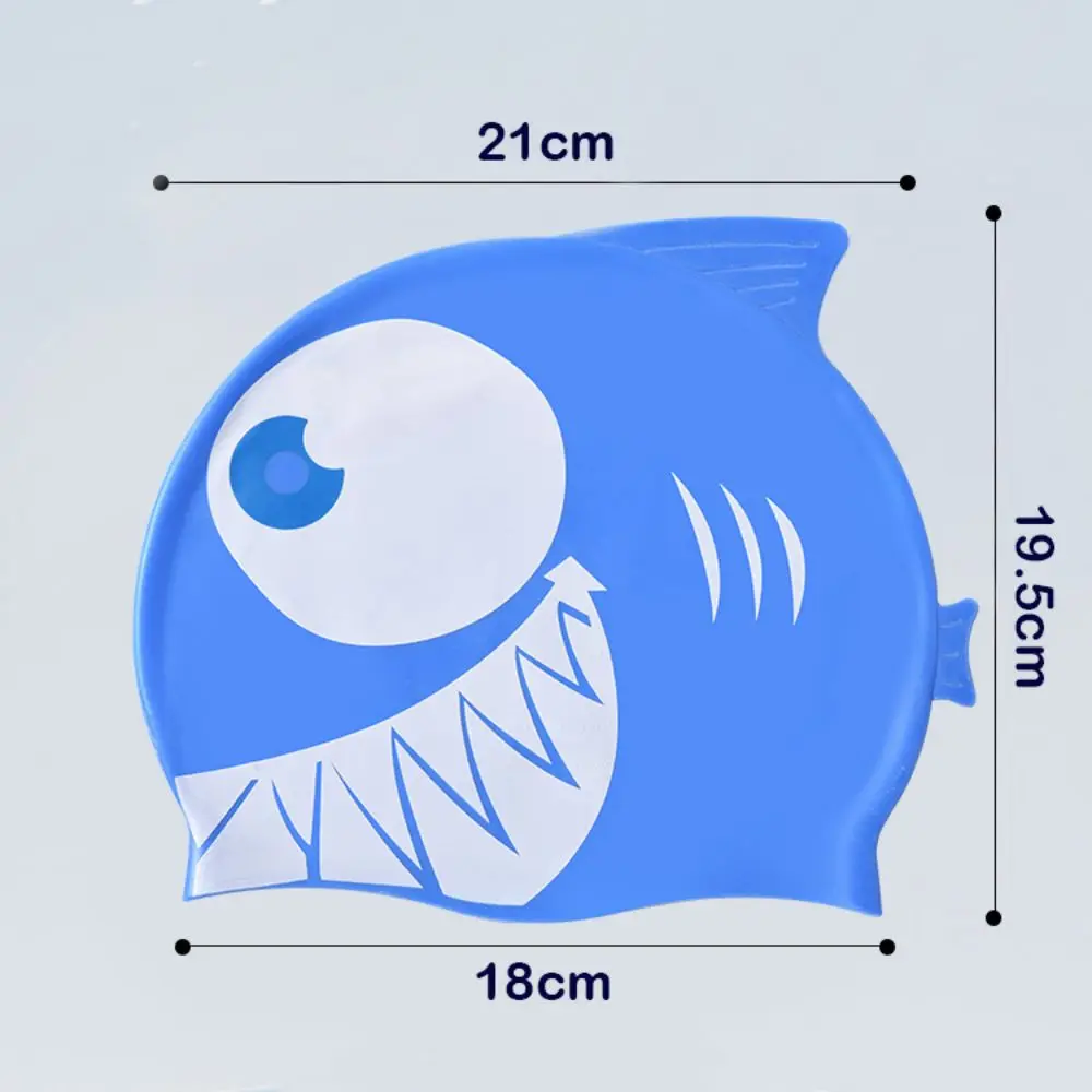 Gorro de natación infantil con diseño de tiburón en silicona
