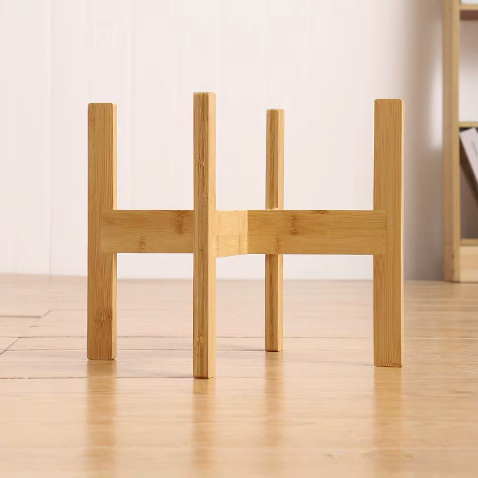 Macetero de Madera con Estante Cruzado – Decoración Hogar y Jardín - imagen 2