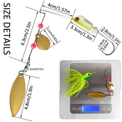 Free Fisher Spinnerbait con faldas de goma y lentejuelas Buzzbait
