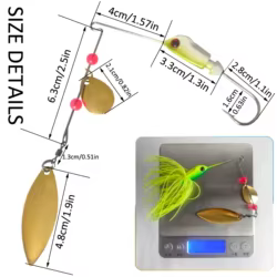 Free Fisher Spinnerbait con faldas de goma y lentejuelas Buzzbait