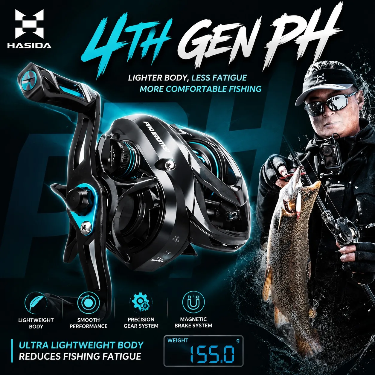 HISTAR PH Light Carrete de Pesca – Freno Magnético y Rodamientos - imagen 2