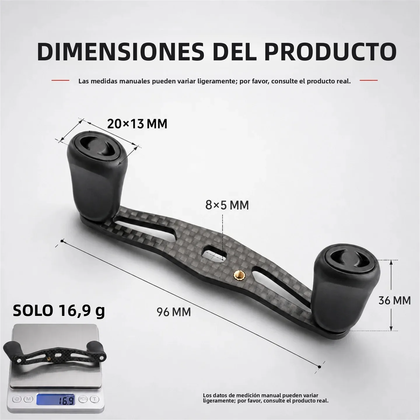 Manivela ultraligera de fibra de carbono doble empuñadura Huidiao - imagen 3