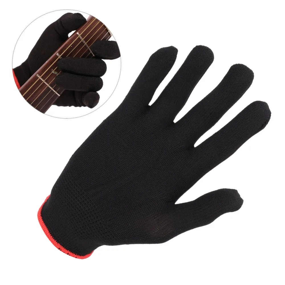 Guantes para Guitarra negros de nailon – Protectores de dedos