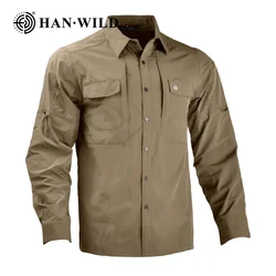 HAN WILD Camisa de pesca manga larga con secado rápido para exteriores