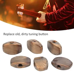 Botones de afinación de plástico marrón de recambio para guitarra