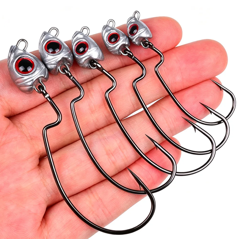 LHFSH Offset Crank Jig Head para Texas Rig con ojo simulado - imagen 3