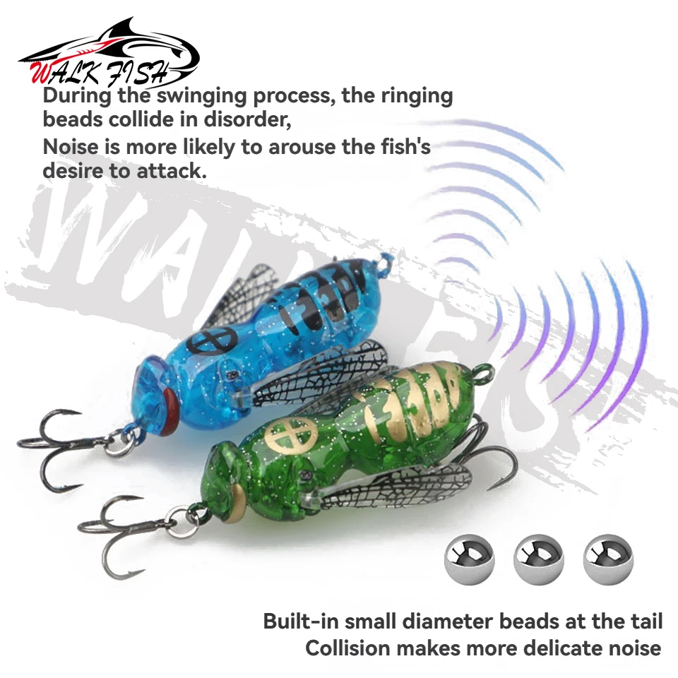 WALK FISH Popper Topwater – Cebo duro 5-9 g para carpa y cigarra - imagen 5