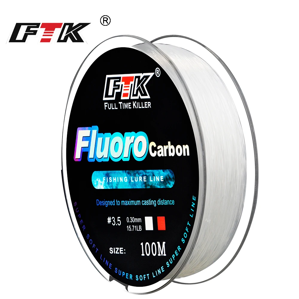 FTK Línea de pesca fluorocarbono revestida hundimiento para carpa - imagen 2