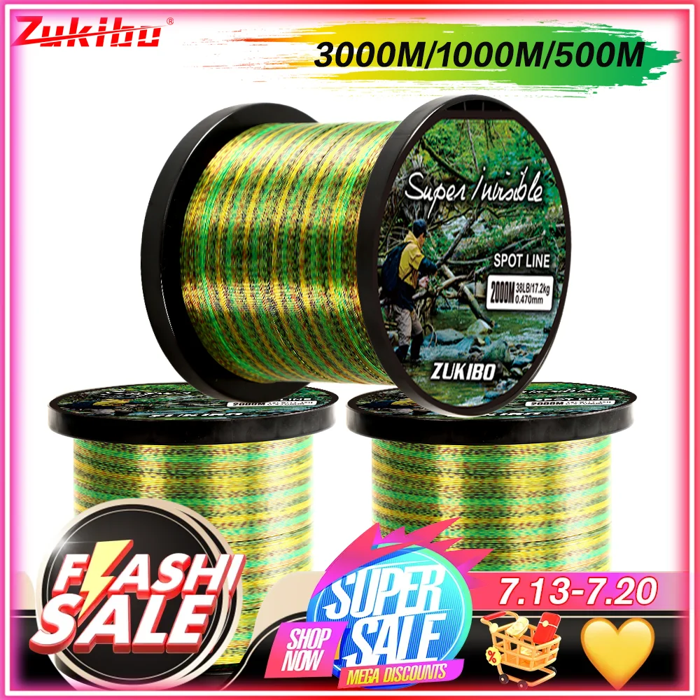 ZUKIBO Sedal 3000m - Monofilamento invisible fluorocarbono para carpa - imagen 3
