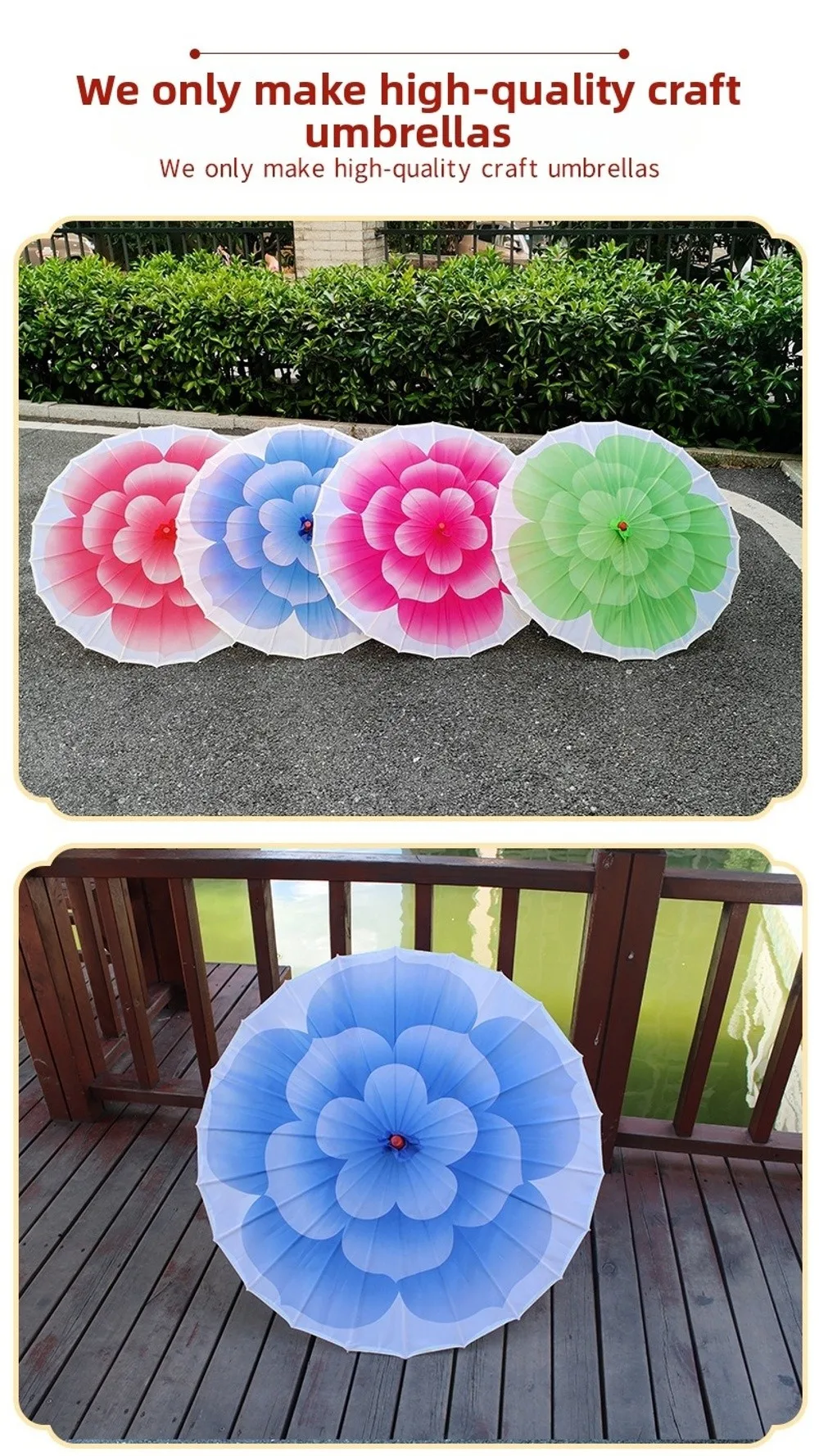 Sombrilla de flor de jazmín en colores vibrantes