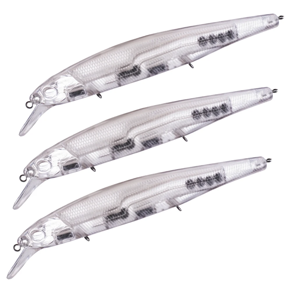 Señuelo minnow sin pintar en blanco, longitud 14 cm