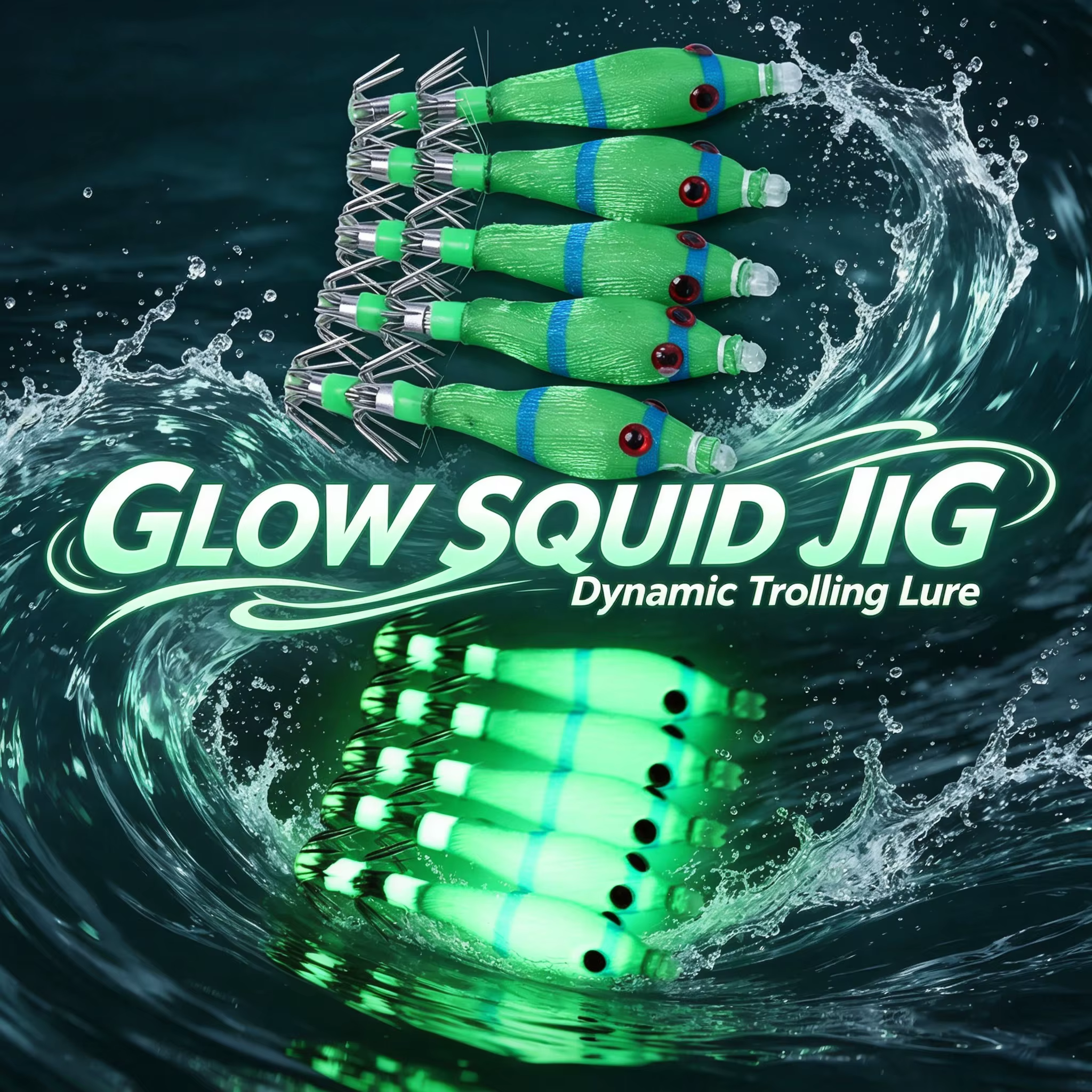 Señuelo luminoso activado con luz para pesca nocturna de cefalópodos