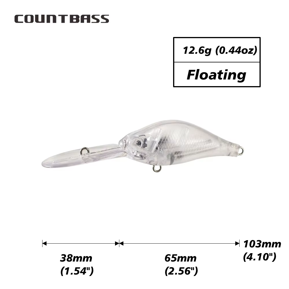 Countbass Crankbaits labio largo flotantes peso magnético sin pintar - imagen 2