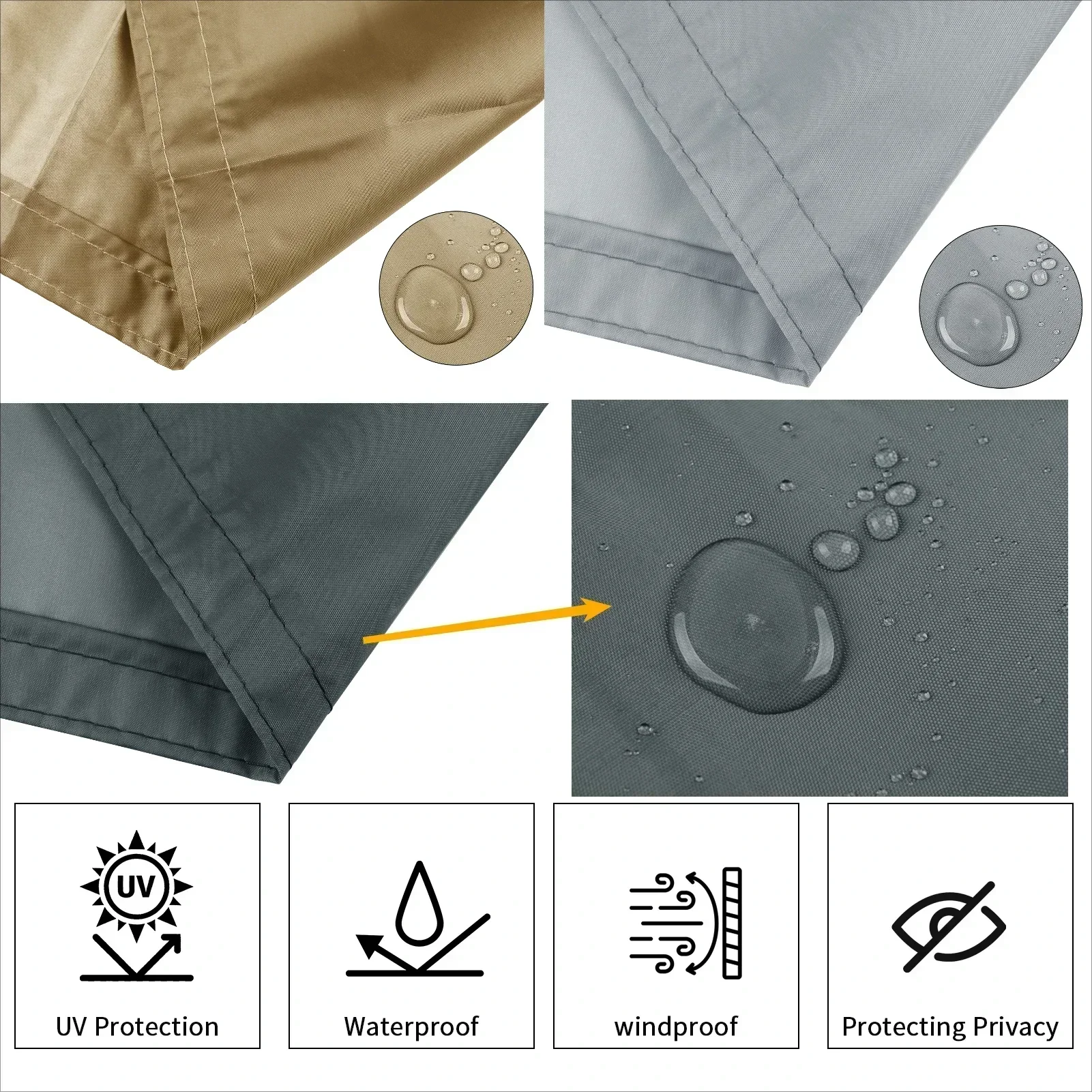 Cubierta de privacidad impermeable con protección UV para patio - imagen 3