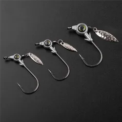 Kit de jig head Underspin con ojos 3D para lubina en agua salada