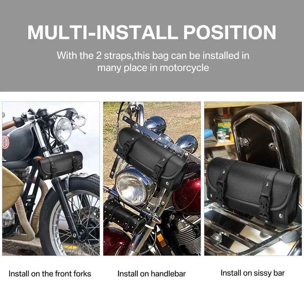 Alforjas Harley Sportster de cuero sintético para horquilla y trasero - imagen 4