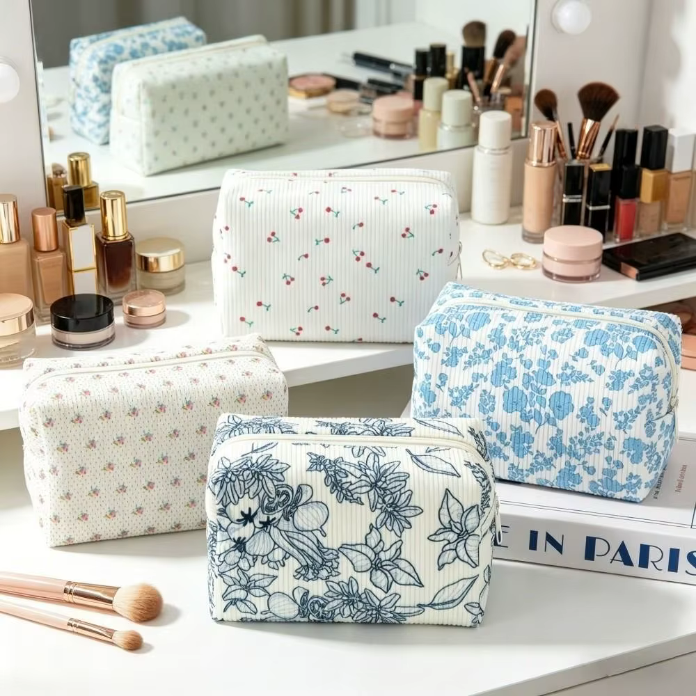 Neceser pana para maquillaje – Bolsa cosméticos con cierre gran capacidad - imagen 4