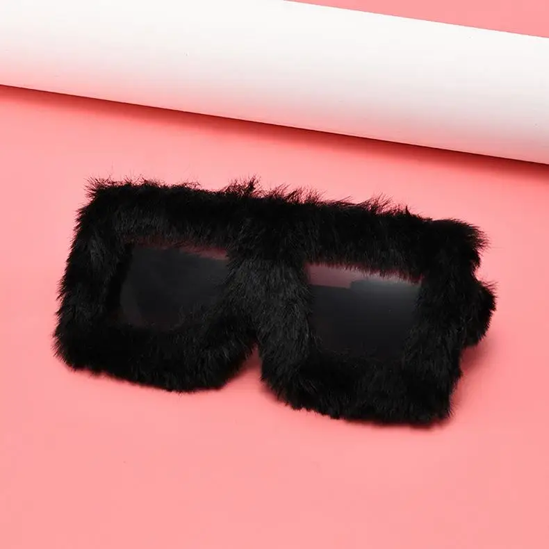 Gafas de sol color rosa felpa suave